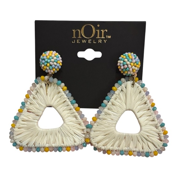 Noir Triangular Statement Earrings New - Picture 1 of 3
